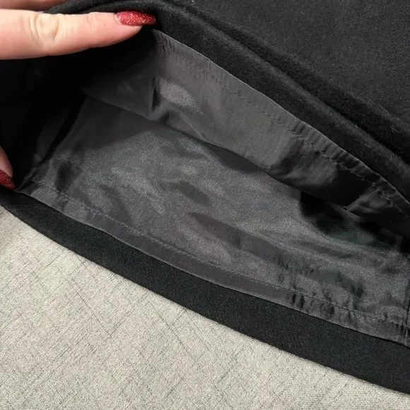 Gap Asymmetrical Zip Front Black Wool Mini Skirt 14 Nwt