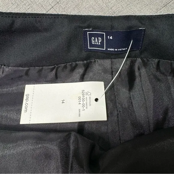 Gap Asymmetrical Zip Front Black Wool Mini Skirt 14 Nwt