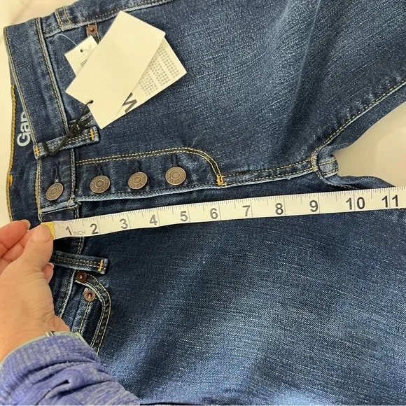 Gap Authentic Flare Leg High Rise Blue Jeans Size 24R Dark Indigo NWT
