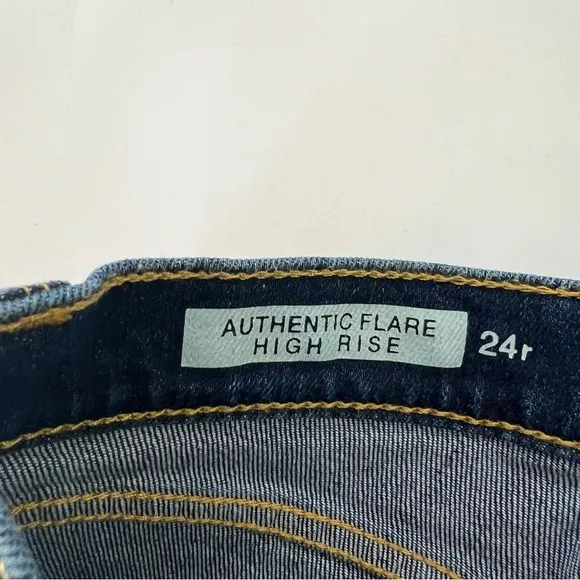 Gap Authentic Flare Leg High Rise Blue Jeans Size 24R Dark Indigo NWT