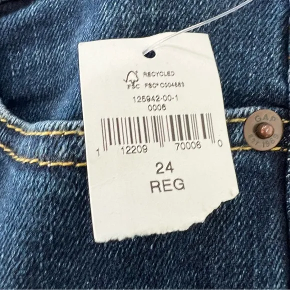 Gap Authentic Flare Leg High Rise Blue Jeans Size 24R Dark Indigo NWT