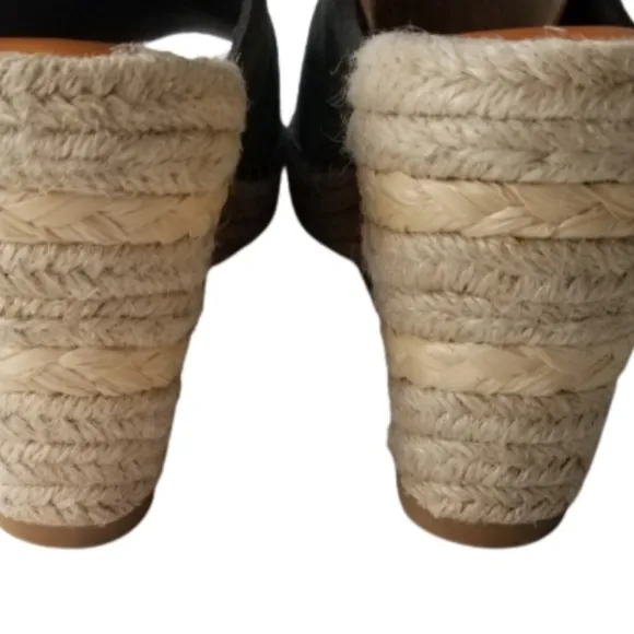 Gap NEW Green Suede Espadrille Wedges Size 9 Open Toe