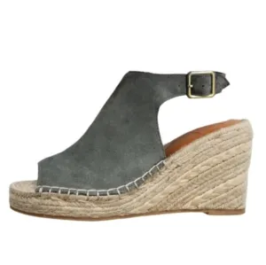 Gap NEW Green Suede Espadrille Wedges Size 9 Open Toe