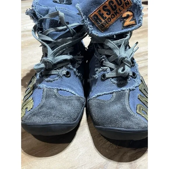 GBX Rescue Brooklyn Radioactive High Top Embellished Sneakers Canvas Men 8.5