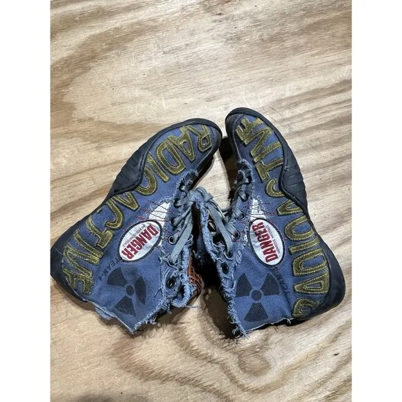 GBX Rescue Brooklyn Radioactive High Top Embellished Sneakers Canvas Men 8.5