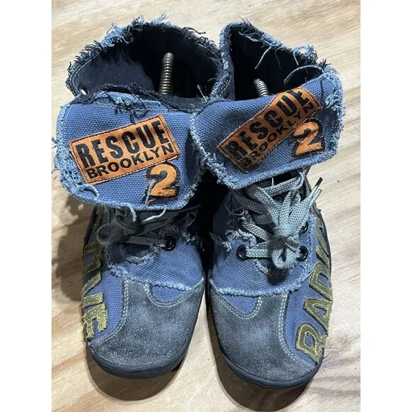 GBX Rescue Brooklyn Radioactive High Top Embellished Sneakers Canvas Men 8.5