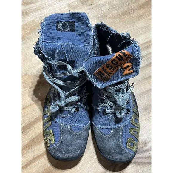 GBX Rescue Brooklyn Radioactive High Top Embellished Sneakers Canvas Men 8.5