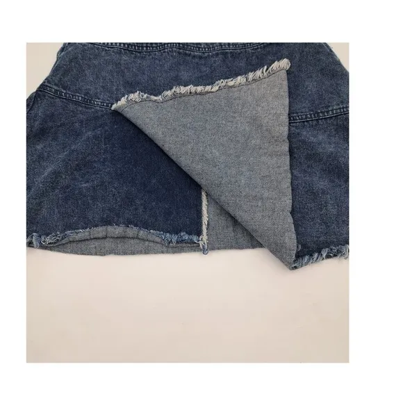 Generation K Denim Jean Y2K Raw Hem Mini Asymmetric Hem Skirt 10