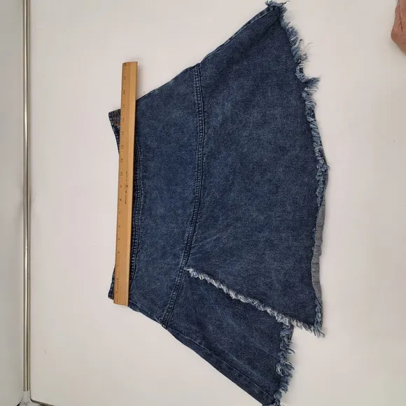 Generation K Denim Jean Y2K Raw Hem Mini Asymmetric Hem Skirt 10