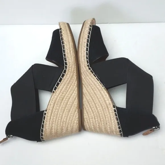 Gentle Soul Colleen Wedge Sandal Strappy Black Size 7