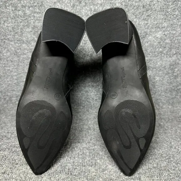 Gentle Souls by Kenneth Cole Danbury Womens 9M Bootie Black Leather Heeled Boots