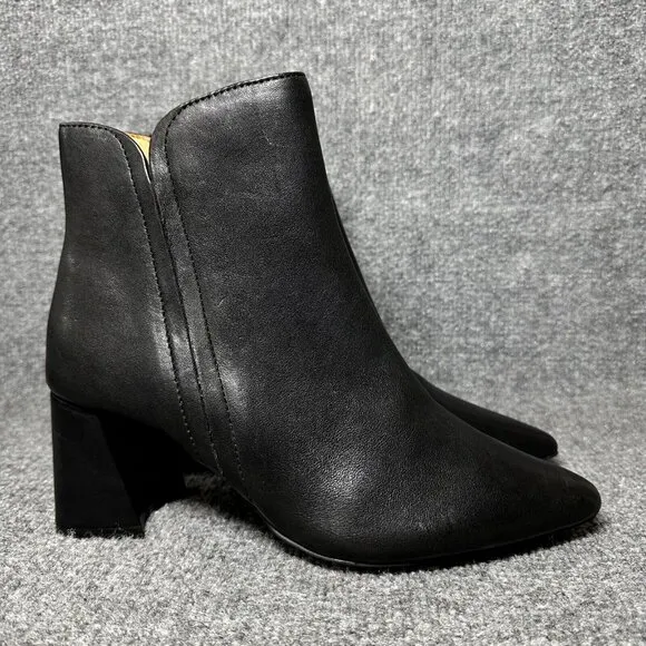 Gentle Souls by Kenneth Cole Danbury Womens 9M Bootie Black Leather Heeled Boots
