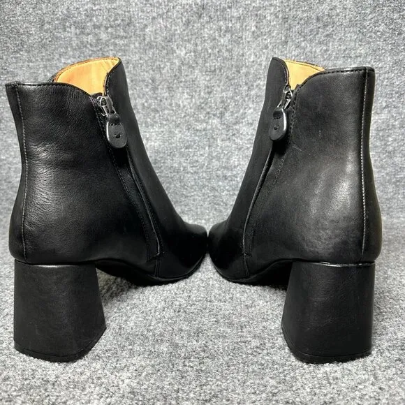Gentle Souls by Kenneth Cole Danbury Womens 9M Bootie Black Leather Heeled Boots