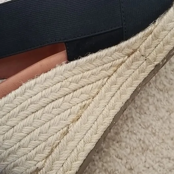 GENTLE SOULS Size 9 Black Espadrille Kendal Wedges