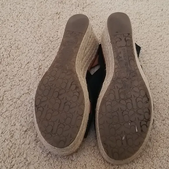 GENTLE SOULS Size 9 Black Espadrille Kendal Wedges