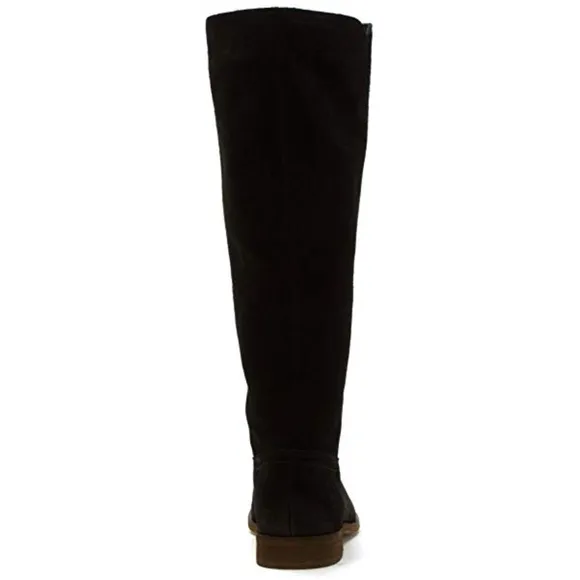 Genuine Distressed Leather Knee High Flat Boots