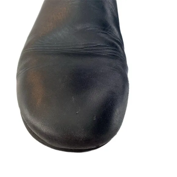 Genuine Leather Over Knee Black Boots Made in Italy Women's Size 7.5/38