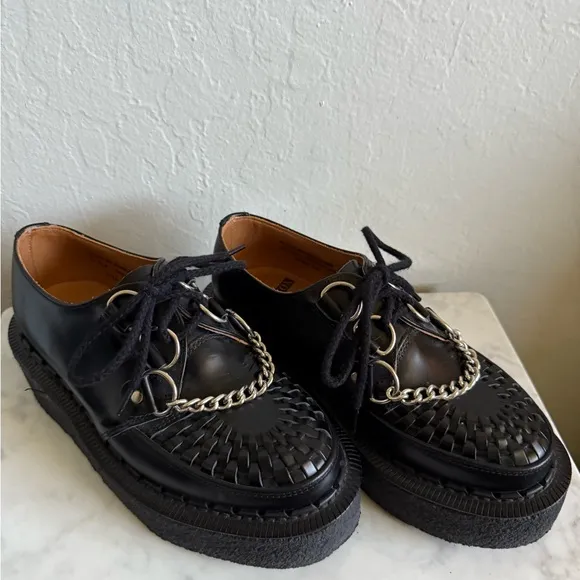 George cox Black Platform Chain Detail Women's Shoes creepers rare