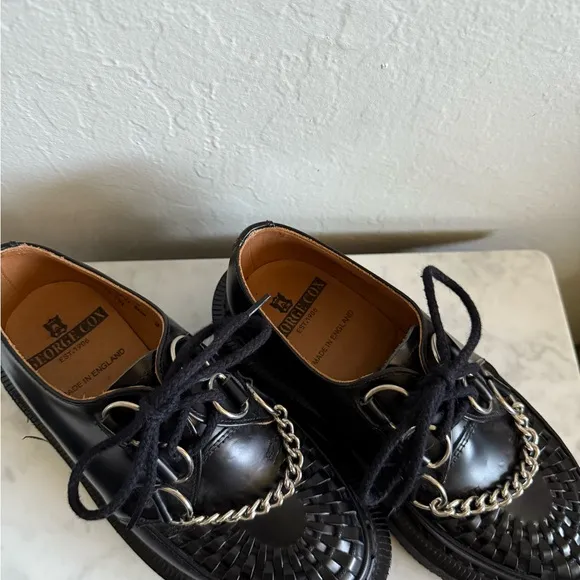 George cox Black Platform Chain Detail Women's Shoes creepers rare
