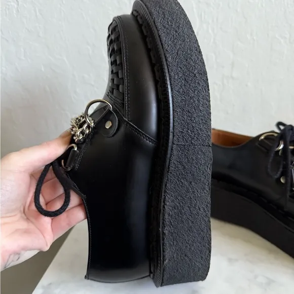 George cox Black Platform Chain Detail Women's Shoes creepers rare