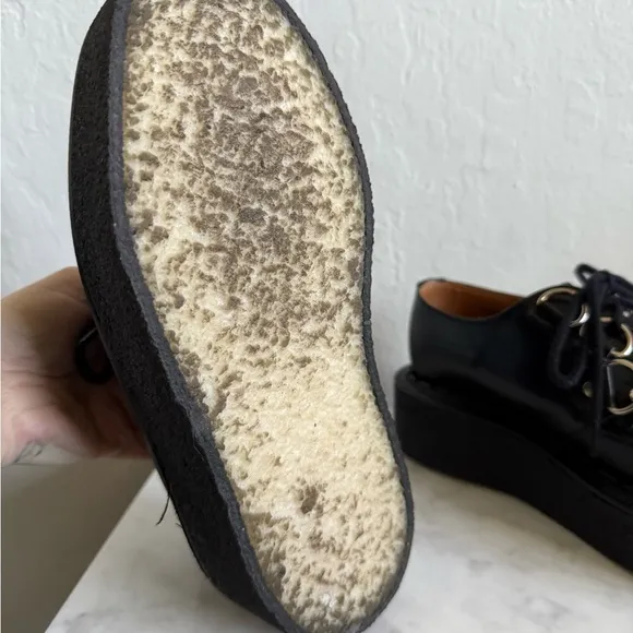 George cox Black Platform Chain Detail Women's Shoes creepers rare