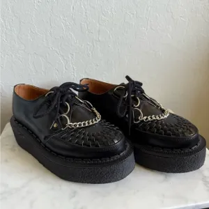 George cox Black Platform Chain Detail Women's Shoes creepers rare