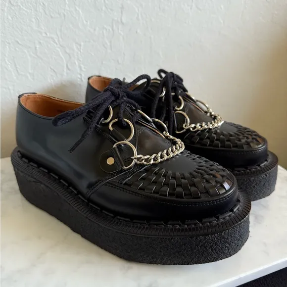 George cox Black Platform Chain Detail Women's Shoes creepers rare