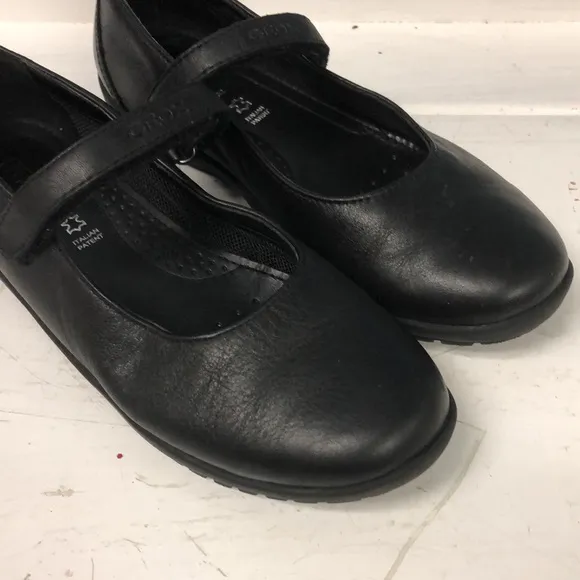 GEOX‎ Respira LEATHER BALLERINA Mary Jane FLATS Girls size 1 (32) black