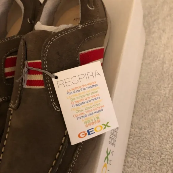 GEOX RESPIRA SUEDE LOAFER MOCCASINS US 6.5 BIG KID ANTI ODOR NON MARKING💘 NIB!