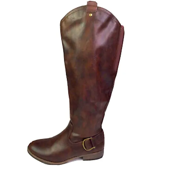 G.H Bass &amp; Co Equestrian Knee High Brown Leather Extended Calf Boots Size 6.5M