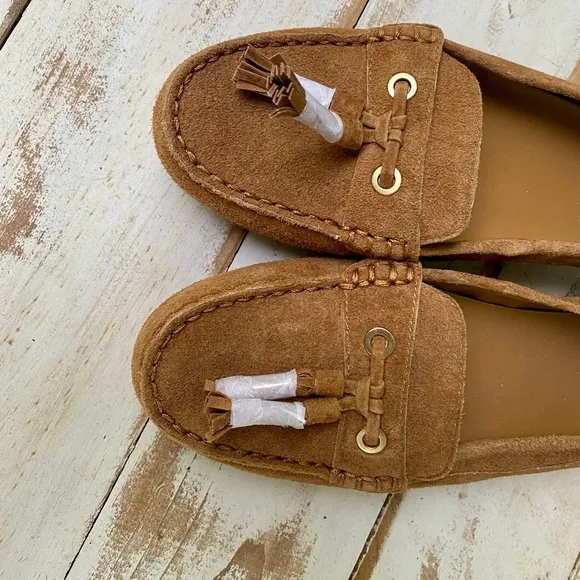 G.H. BASS Bonnie loafers honey tan suede leather sz 6.5 M NWOB moccasins slip-on