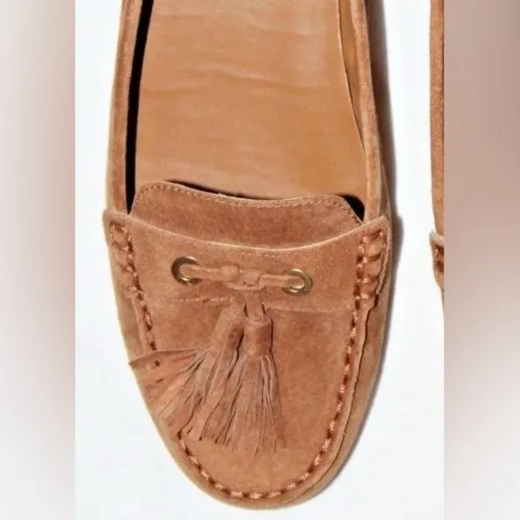 G.H. BASS Bonnie loafers honey tan suede leather sz 6.5 M NWOB moccasins slip-on