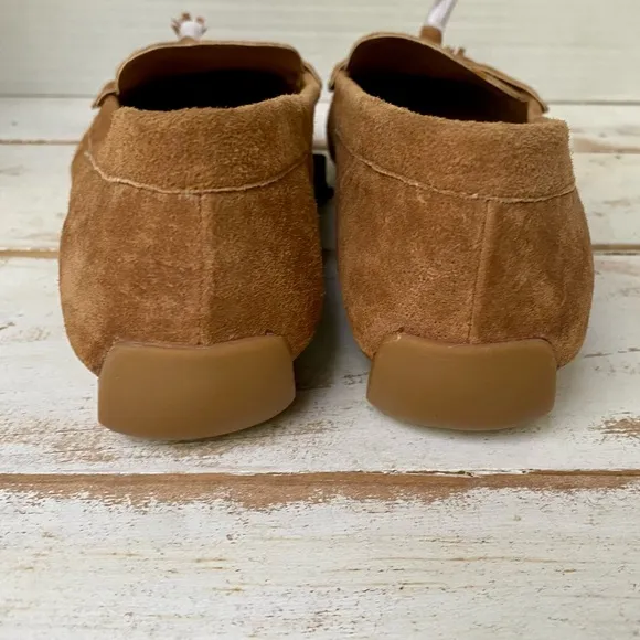 G.H. BASS Bonnie loafers honey tan suede leather sz 6.5 M NWOB moccasins slip-on