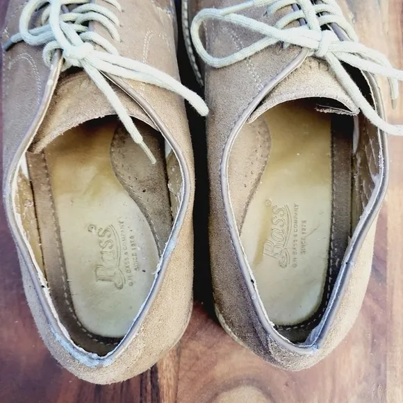 G.H. Bass Brockton Suede Bucs Red Sole Oxford Desert Tan Men's 9.5D