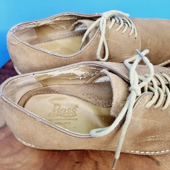 G.H. Bass Brockton Suede Bucs Red Sole Oxford Desert Tan Men's 9.5D