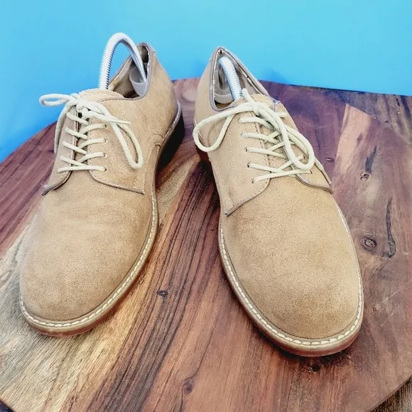 G.H. Bass Brockton Suede Bucs Red Sole Oxford Desert Tan Men's 9.5D