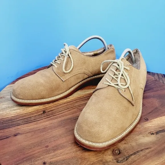 G.H. Bass Brockton Suede Bucs Red Sole Oxford Desert Tan Men's 9.5D