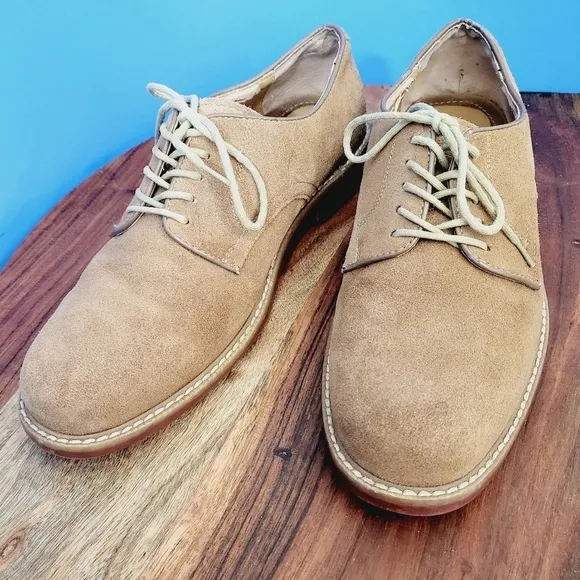G.H. Bass Brockton Suede Bucs Red Sole Oxford Desert Tan Men's 9.5D