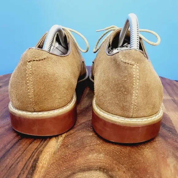 G.H. Bass Brockton Suede Bucs Red Sole Oxford Desert Tan Men's 9.5D