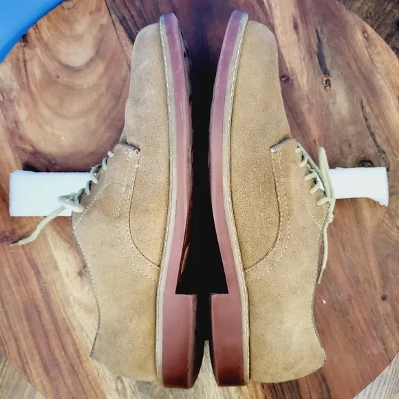 G.H. Bass Brockton Suede Bucs Red Sole Oxford Desert Tan Men's 9.5D