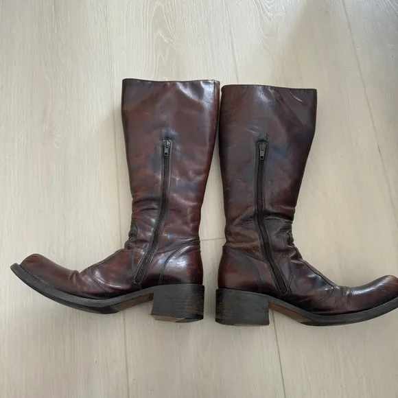 Gianni Barbato Womens Leather Knee Heeled Boots