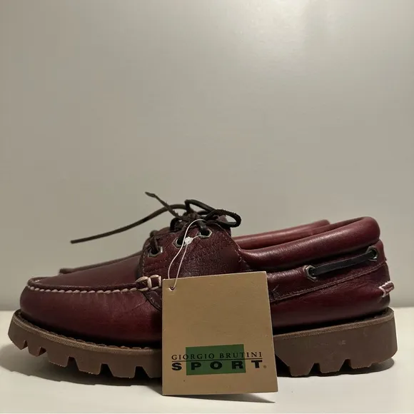 Giorgio Brutini Sport Boat Shoes Men’s Size 8 Loafer Slip On Red Leather Shoes