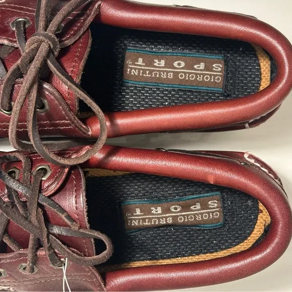 Giorgio Brutini Sport Boat Shoes Men’s Size 8 Loafer Slip On Red Leather Shoes