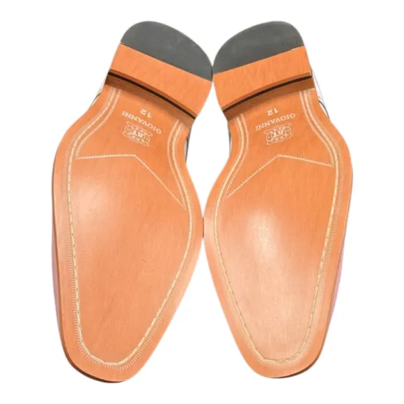 GIOVANNI MEN'S PINK/ WHITE LEATHER WING TIP DRESS SHOE. TROY.