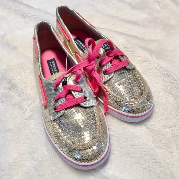 🆕Girl’s Sperry Gold Top Sider Boat Shoes