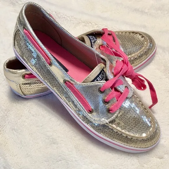 🆕Girl’s Sperry Gold Top Sider Boat Shoes