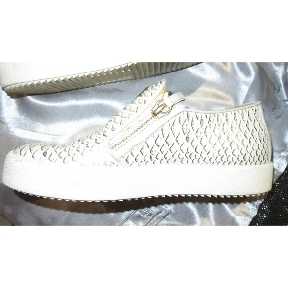 Giuseppe Zanotti Python Embossed Italian Leather Devon Skate Shoes Sneakers 39 8
