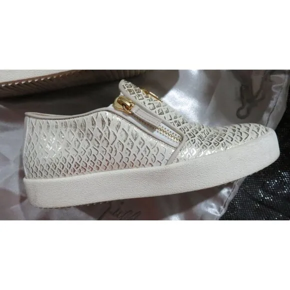 Giuseppe Zanotti Python Embossed Italian Leather Devon Skate Shoes Sneakers 39 8
