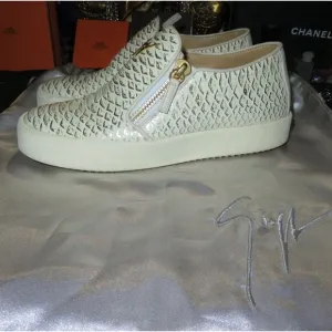 Giuseppe Zanotti Python Embossed Italian Leather Devon Skate Shoes Sneakers 39 8