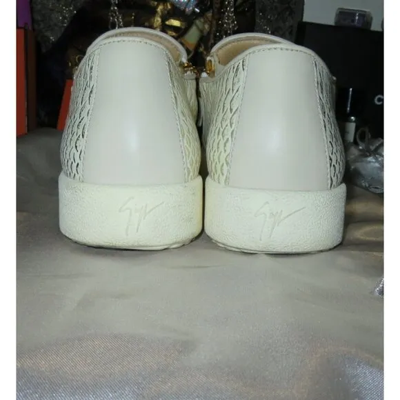 Giuseppe Zanotti Python Embossed Italian Leather Devon Skate Shoes Sneakers 39 8